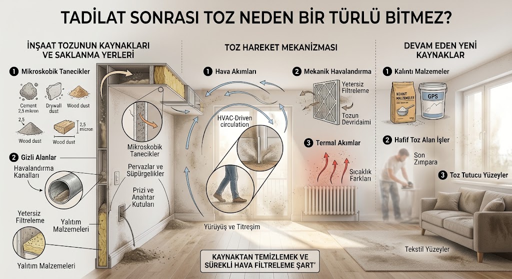 Tadilat sonrası toz neden bir türlü bitmez?