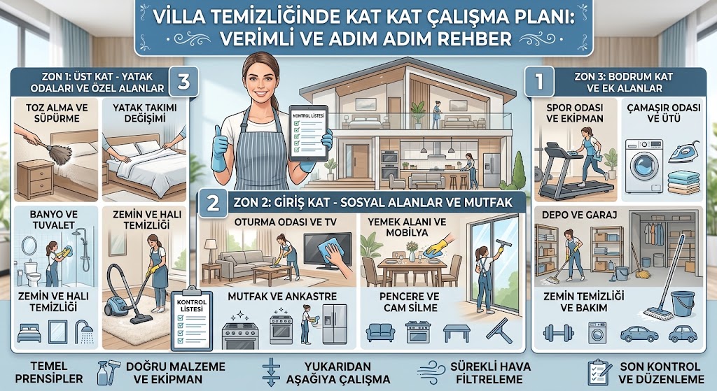 Villa temizliğinde kat kat çalışma planı nasıl kurulur?